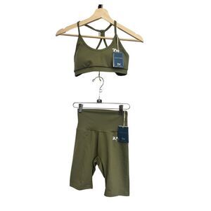 Rapid Wear Biker Short 2pc Set Olive